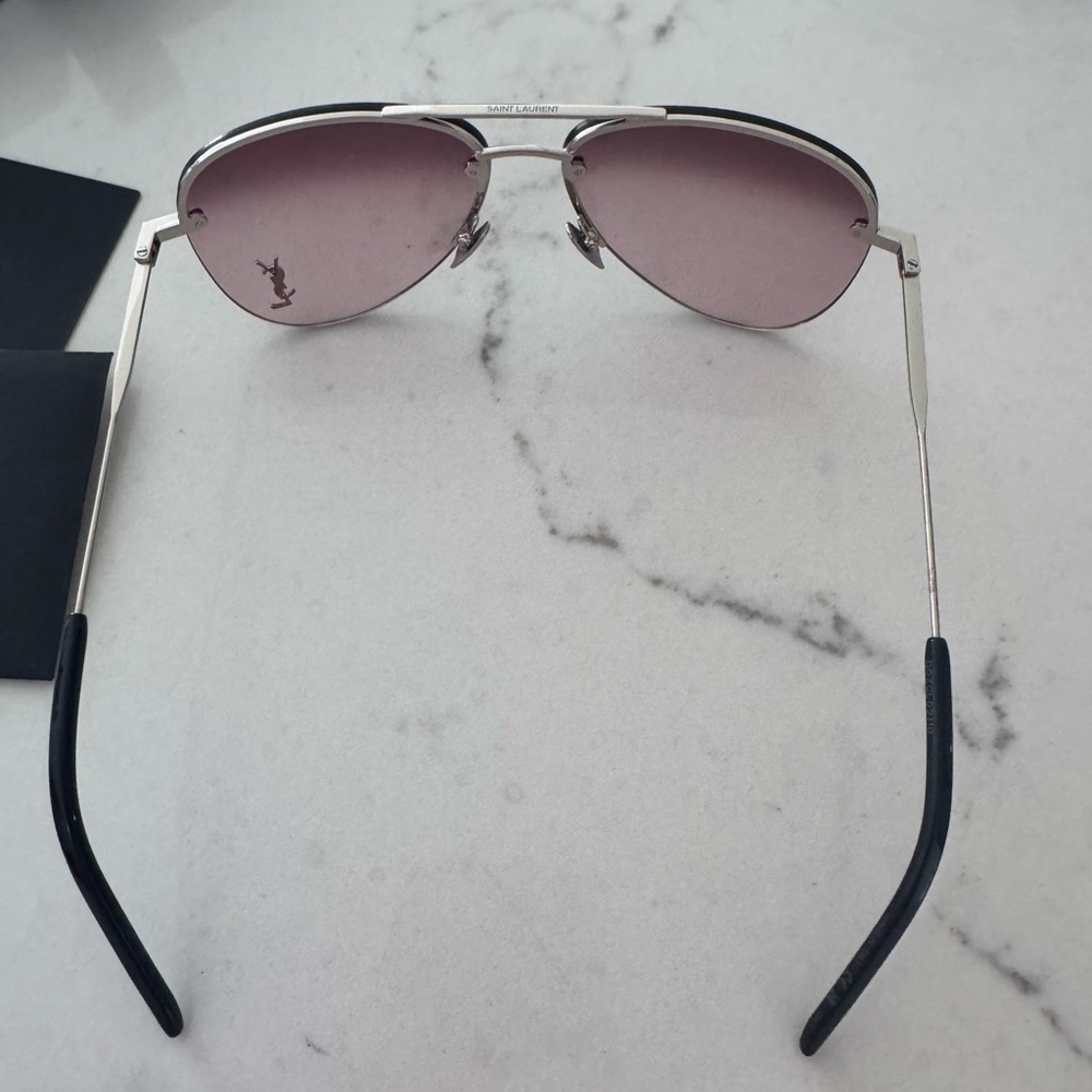 Saint Laurent Black Frame with Pink Lens Sunglasses - Picture 4 of 6